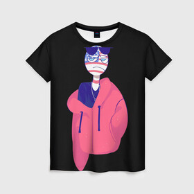 Женская футболка 3D с принтом СountryHumans в Кировске, 100% полиэфир ( синтетическое хлопкоподобное полотно) | прямой крой, круглый вырез горловины, длина до линии бедер | country humans | америка | интернет приколы | мемы | прикольные картинки | сountryhumans