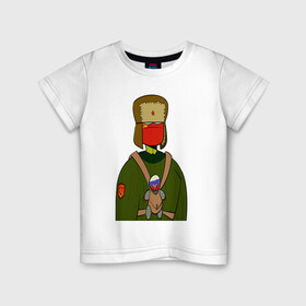 Детская футболка хлопок с принтом СountryHumans - Россия в Кировске, 100% хлопок | круглый вырез горловины, полуприлегающий силуэт, длина до линии бедер | country humans | интернет приколы | мемы | прикольные картинки | россия | сountryhumans | ссср