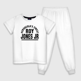 Детская пижама хлопок с принтом Roy Jones Jr. в Кировске, 100% хлопок |  брюки и футболка прямого кроя, без карманов, на брюках мягкая резинка на поясе и по низу штанин
 | captain hook | roy jones | roy levesta jones | бокс | капитан хук | рой джонс