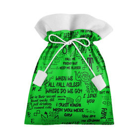 Подарочный 3D мешок с принтом GREEN BILLIE EILISH в Кировске, 100% полиэстер | Размер: 29*39 см | Тематика изображения на принте: bad guy | billie eilish | music | ocean eyes | pop | билли айлиш | билли эйлиш | девушка | музыка