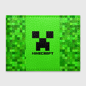 Обложка для студенческого билета с принтом MINECRAFT в Кировске, натуральная кожа | Размер: 11*8 см; Печать на всей внешней стороне | Тематика изображения на принте: block | creeper | cube | minecraft | pixel | блок | геометрия | крафт | крипер | кубики | майнкрафт | пиксели