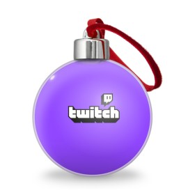 Ёлочный шар с принтом Twitch в Кировске, Пластик | Диаметр: 77 мм | twich | twitch | twitch logo | twitch tv | твитч | твитч тв | твич | твич тв