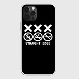 Чехол для iPhone 12 Pro с принтом straight edge в Кировске, силикон | область печати: задняя сторона чехла, без боковых панелей | edge | hardcore | no drugs | straight | straight edge | sxe | грань | четкая | чёткая грань