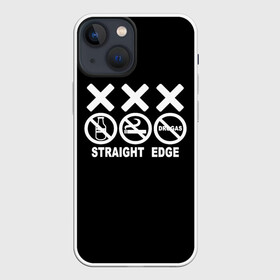 Чехол для iPhone 13 mini с принтом straight edge в Кировске,  |  | edge | hardcore | no drugs | straight | straight edge | sxe | грань | четкая | чёткая грань