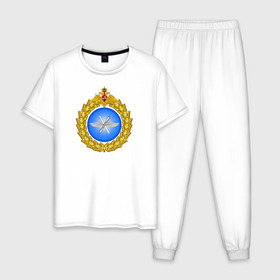 Мужская пижама хлопок с принтом Военно - воздушные силы в Кировске, 100% хлопок | брюки и футболка прямого кроя, без карманов, на брюках мягкая резинка на поясе и по низу штанин
 | 