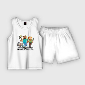 Детская пижама с шортами хлопок с принтом MINECRAFT  МАЙНКРАФТ (Z) в Кировске,  |  | block | creeper | cube | minecraft | pixel | блок | геометрия | крафт | крипер | кубики | майнкрафт | пиксели