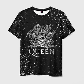 Мужская футболка 3D с принтом QUEEN в Кировске, 100% полиэфир | прямой крой, круглый вырез горловины, длина до линии бедер | queen | rock | брайан мэи | группа queen | группа квин | джон дикон | квин | королева | король | роджер тейлор | рок | фредди меркьюри