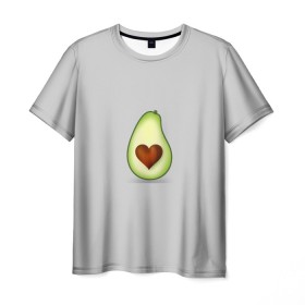Мужская футболка 3D с принтом Авокадо сердечко в Кировске, 100% полиэфир | прямой крой, круглый вырез горловины, длина до линии бедер | авокадо | авокадо с сердечком | авокадо сердечко | авокадо сердце | авокадо эмоции | сердечко | четыре | четыре авокадо