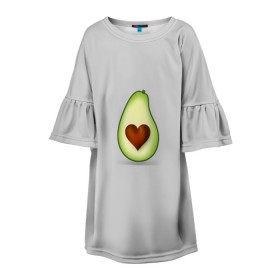 Детское платье 3D с принтом Авокадо сердечко в Кировске, 100% полиэстер | прямой силуэт, чуть расширенный к низу. Круглая горловина, на рукавах — воланы | авокадо | авокадо с сердечком | авокадо сердечко | авокадо сердце | авокадо эмоции | сердечко | четыре | четыре авокадо