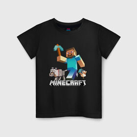 Детская футболка хлопок с принтом MINECRAFT в Кировске, 100% хлопок | круглый вырез горловины, полуприлегающий силуэт, длина до линии бедер | block | creeper | cube | minecraft | pixel | блок | геометрия | крафт | крипер | кубики | майнкрафт | пиксели