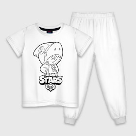 Детская пижама хлопок с принтом Brawl Stars LEON (раскраска) в Кировске, 100% хлопок |  брюки и футболка прямого кроя, без карманов, на брюках мягкая резинка на поясе и по низу штанин
 | Тематика изображения на принте: 