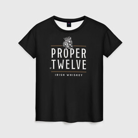 Женская футболка 3D с принтом Conor McGregor (Proper Twelve) в Кировске, 100% полиэфир ( синтетическое хлопкоподобное полотно) | прямой крой, круглый вырез горловины, длина до линии бедер | conor | conor mcgregor | proper twelve | ufc | whiskey | виски | пропер твелв | юфс