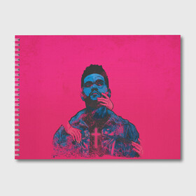 Альбом для рисования с принтом The Weeknd в Кировске, 100% бумага
 | матовая бумага, плотность 200 мг. | blinding lights | heartless | starboy | the weekend | уикенд