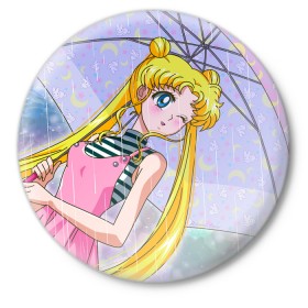 Значок с принтом Sailor Moon в Кировске,  металл | круглая форма, металлическая застежка в виде булавки | Тематика изображения на принте: baby | bunny | girl | like | pink | sailormoon | usagi | вода капли | воин | волосы | глаза | девушка | дождь | зайчик | зонтик | котик | кролик | лето | луна | малышка | матроска | небо | облака | природа | радуга | розовый