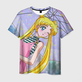 Мужская футболка 3D с принтом Sailor Moon в Кировске, 100% полиэфир | прямой крой, круглый вырез горловины, длина до линии бедер | baby | bunny | girl | like | pink | sailormoon | usagi | вода капли | воин | волосы | глаза | девушка | дождь | зайчик | зонтик | котик | кролик | лето | луна | малышка | матроска | небо | облака | природа | радуга | розовый