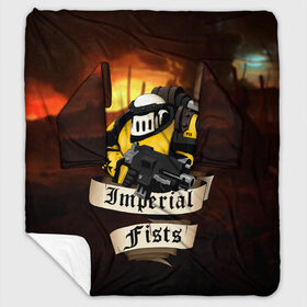 Плед с рукавами с принтом Imperial Fists (Warhammer 40000) в Кировске, 100% полиэстер | Закругленные углы, все края обработаны. Ткань не мнется и не растягивается. Размер 170*145 | adeptus astartes | horus heresy | imperial fists | space marine | warhammer 40000