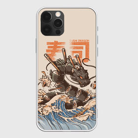 Чехол для iPhone 12 Pro Max с принтом Sushi dragon в Кировске, Силикон |  | Тематика изображения на принте: волны | дракон | суши | суши дракон | японские волны | японский дракон