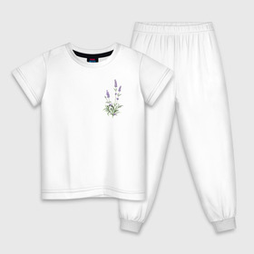 Детская пижама хлопок с принтом Lavanda в Кировске, 100% хлопок |  брюки и футболка прямого кроя, без карманов, на брюках мягкая резинка на поясе и по низу штанин
 | лаванда | лавандовые цветы | милота | нежность | цветочки | цветы