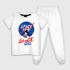 Детская пижама хлопок с принтом Space trip в Кировске, 100% хлопок |  брюки и футболка прямого кроя, без карманов, на брюках мягкая резинка на поясе и по низу штанин
 | Тематика изображения на принте: аниме | космическая | космос | наса | путешествие в космос
