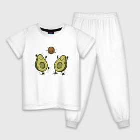 Детская пижама хлопок с принтом Авокадик в Кировске, 100% хлопок |  брюки и футболка прямого кроя, без карманов, на брюках мягкая резинка на поясе и по низу штанин
 | avocado | vegan | vegetarian | авокадо | веган | вегетарианство
