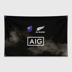 Флаг-баннер с принтом ALL BLACKS в Кировске, 100% полиэстер | размер 67 х 109 см, плотность ткани — 95 г/м2; по краям флага есть четыре люверса для крепления | all blacks | new zealandd | rugby | новая зеландия | олл блэкс | регби | хака