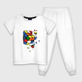 Детская пижама хлопок с принтом Кубик Рубика в Кировске, 100% хлопок |  брюки и футболка прямого кроя, без карманов, на брюках мягкая резинка на поясе и по низу штанин
 | kubik rubika | головоломка | игра | куб | кубик рубика