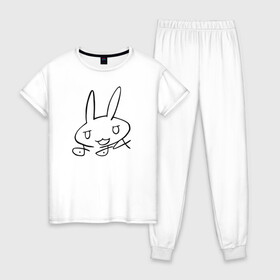 Женская пижама хлопок с принтом Подпись Наначи в Кировске, 100% хлопок | брюки и футболка прямого кроя, без карманов, на брюках мягкая резинка на поясе и по низу штанин | anime | made in abyss | nanachi | аниме | нанати | наначи | созданный в бездне