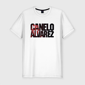 Мужская футболка хлопок Slim с принтом Canelo Alvarez в Кировске, 92% хлопок, 8% лайкра | приталенный силуэт, круглый вырез ворота, длина до линии бедра, короткий рукав | 