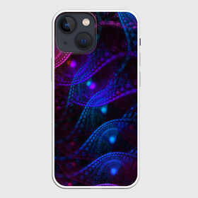 Чехол для iPhone 13 mini с принтом NEON FRACTAL в Кировске,  |  | abstract | abstraction | color | fractal | geometry | paitnt | polygon | polygonal | psy | абстракция | геометрия | краски | неоновые | полигоны | психоделика | фрактал