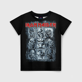 Детская футболка 3D с принтом Iron Maiden в Кировске, 100% гипоаллергенный полиэфир | прямой крой, круглый вырез горловины, длина до линии бедер, чуть спущенное плечо, ткань немного тянется | 80s | hardrock | heavy | iron | maiden | metal | pop | steve harris | the final frontier | uk | айрон | группа | железная дева | метал | мэйден | хеви