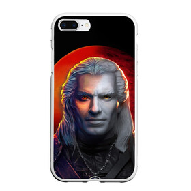 Чехол для iPhone 7Plus/8 Plus матовый с принтом HALF WITCHER в Кировске, Силикон | Область печати: задняя сторона чехла, без боковых панелей | gerald | geralt | henry cavill | netflix | the witcher | wild hunt | witcher | wolf | ведьмак | ведьмак сериал | волк | генри кавилл | геральд | дикая охота | нетфликс | нэтфликс