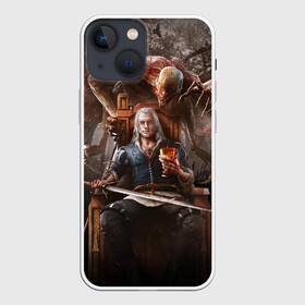 Чехол для iPhone 13 mini с принтом КРОВЬ И ВЕДЬМАК в Кировске,  |  | gerald | geralt | henry cavill | netflix | the witcher | wild hunt | witcher | wolf | ведьмак | ведьмак сериал | волк | генри кавилл | геральд | дикая охота | нетфликс | нэтфликс