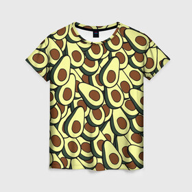 Женская футболка 3D с принтом Авокадо в Кировске, 100% полиэфир ( синтетическое хлопкоподобное полотно) | прямой крой, круглый вырез горловины, длина до линии бедер | avocado | food | fruit | vegan | vegetarian | авокадо | веган | вегетарианство | еда | фрукты