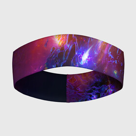 Повязка на голову 3D с принтом Universe Neon в Кировске,  |  | abstract | neon | space | universe | абстракция | вселенная | космос | неон