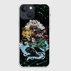 Чехол для iPhone 13 mini с принтом All heroes Demon Slayer в Кировске,  |  | demon slayer | kimetsu no yaiba | nezuko | shinobu | slayer | tanjiro | zenitsu | гию томиока | зенитцу | иноске хашибира | клинок рассекающий демонов | незуко | танджиро | шинобу кочо