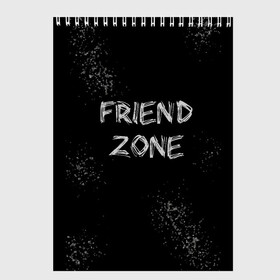 Скетчбук с принтом FRIEND ZONE в Кировске, 100% бумага
 | 48 листов, плотность листов — 100 г/м2, плотность картонной обложки — 250 г/м2. Листы скреплены сверху удобной пружинной спиралью | friend | zone | белая | девушка | девушке | другу | друзья | звезды | зона | любимой | люблю | минимализм | надпись | не | отношения | парень | парню | подарок | подруге | подружке | просто | только | френд