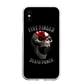 Чехол для iPhone XS Max матовый с принтом Five Finger Death Punch в Кировске, Силикон | Область печати: задняя сторона чехла, без боковых панелей | Тематика изображения на принте: 5fdp | death | ffdp | finger | five | five finger death punch | punch | грув метал