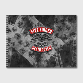 Альбом для рисования с принтом Five Finger Death Punch в Кировске, 100% бумага
 | матовая бумага, плотность 200 мг. | 5fdp | death | ffdp | finger | five | five finger death punch | punch | грув метал