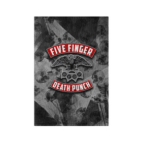 Обложка для паспорта матовая кожа с принтом Five Finger Death Punch в Кировске, натуральная матовая кожа | размер 19,3 х 13,7 см; прозрачные пластиковые крепления | Тематика изображения на принте: 5fdp | death | ffdp | finger | five | five finger death punch | punch | грув метал