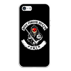 Чехол для iPhone 5/5S матовый с принтом Five Finger Death Punch в Кировске, Силикон | Область печати: задняя сторона чехла, без боковых панелей | Тематика изображения на принте: 5fdp | death | ffdp | finger | five | five finger death punch | punch | грув метал