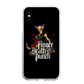 Чехол для iPhone XS Max матовый с принтом Five Finger Death Punch в Кировске, Силикон | Область печати: задняя сторона чехла, без боковых панелей | Тематика изображения на принте: 5fdp | death | ffdp | finger | five | five finger death punch | punch | грув метал