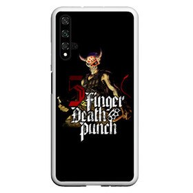 Чехол для Honor 20 с принтом Five Finger Death Punch в Кировске, Силикон | Область печати: задняя сторона чехла, без боковых панелей | Тематика изображения на принте: 5fdp | death | ffdp | finger | five | five finger death punch | punch | грув метал