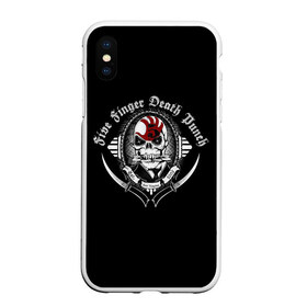 Чехол для iPhone XS Max матовый с принтом Five Finger Death Punch в Кировске, Силикон | Область печати: задняя сторона чехла, без боковых панелей | Тематика изображения на принте: 5fdp | death | ffdp | finger | five | five finger death punch | punch | грув метал