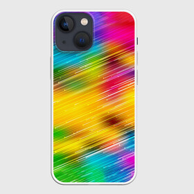 Чехол для iPhone 13 mini с принтом Радужный звездопад в Кировске,  |  | abstract | background | patter | абстракт | абстрактный | звездопад | паттерн | простой | радуга | радужный | текстура | текстуры | фон | цветной | яркий