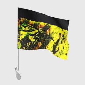 Флаг для автомобиля с принтом BIOHAZARD в Кировске, 100% полиэстер | Размер: 30*21 см | biohazard | biohazard 7 | crocodile | fang | game | hand | monster | new umbrella | resident evil | resident evil 7 | umbrella | umbrella corp | umbrella corporation | zombie | обитель