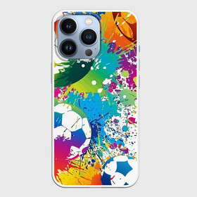 Чехол для iPhone 13 Pro с принтом Football Paints в Кировске,  |  | Тематика изображения на принте: art | ball | football | paint | spray | texture | арт | брызги | краски | мяч | текстура | футбол