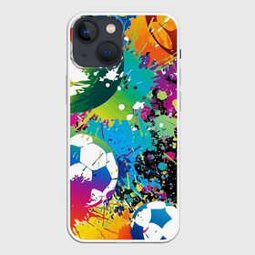 Чехол для iPhone 13 mini с принтом Football Paints в Кировске,  |  | art | ball | football | paint | spray | texture | арт | брызги | краски | мяч | текстура | футбол
