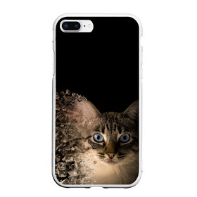 Чехол для iPhone 7Plus/8 Plus матовый с принтом Disintegrating Cat в Кировске, Силикон | Область печати: задняя сторона чехла, без боковых панелей | cat | азулес | атомный кот | голубоглазая кошка | голубоглазый кот | голубоглазый котик | кот | кот к | кот распадающийся на атомы | кот с голубыми глазами | котик | котэ | кошак | кошачий портрет
