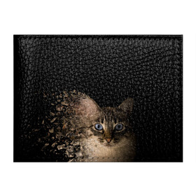 Обложка для студенческого билета с принтом Disintegrating Cat в Кировске, натуральная кожа | Размер: 11*8 см; Печать на всей внешней стороне | Тематика изображения на принте: cat | азулес | атомный кот | голубоглазая кошка | голубоглазый кот | голубоглазый котик | кот | кот к | кот распадающийся на атомы | кот с голубыми глазами | котик | котэ | кошак | кошачий портрет