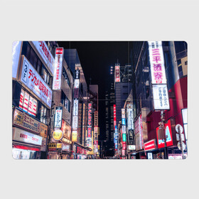 Магнитный плакат 3Х2 с принтом Ночной Токио в Кировске, Полимерный материал с магнитным слоем | 6 деталей размером 9*9 см | Тематика изображения на принте: город | города | дома | здания | иероглифы | надписи | небо | неон | ночь | огни | страны | сумерки | улица | фонари | япония